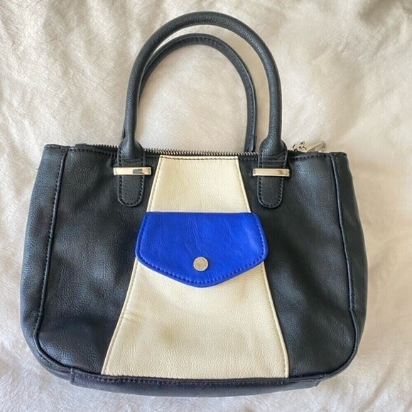 Steve Madden Small Faux Leather Colorblock Handbag Crossbody Strap Multi Pockets - Picture 10 of 12